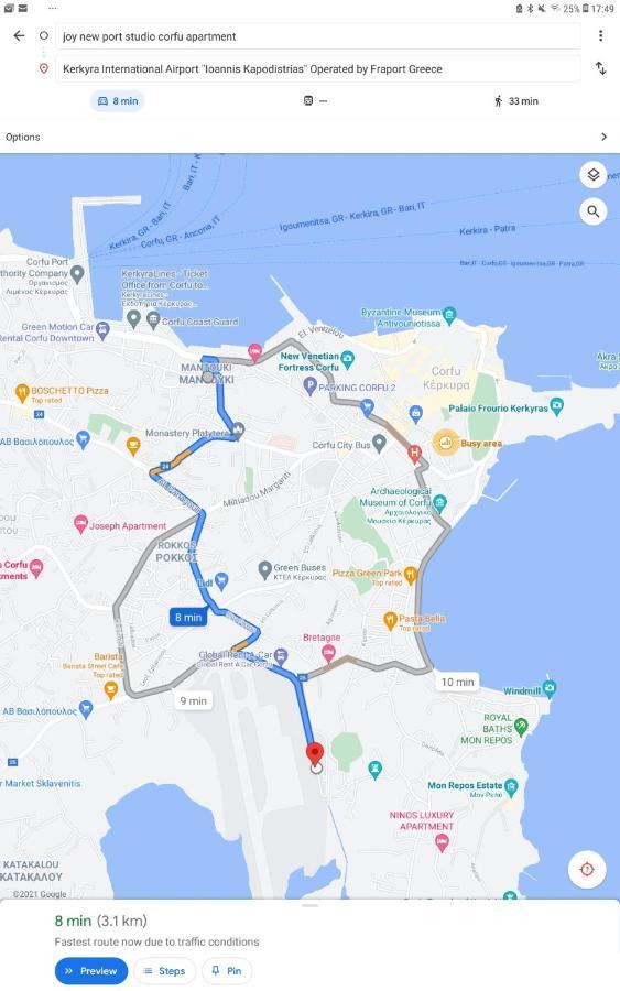 Joy New Port Studio Corfu Town Ngoại thất bức ảnh